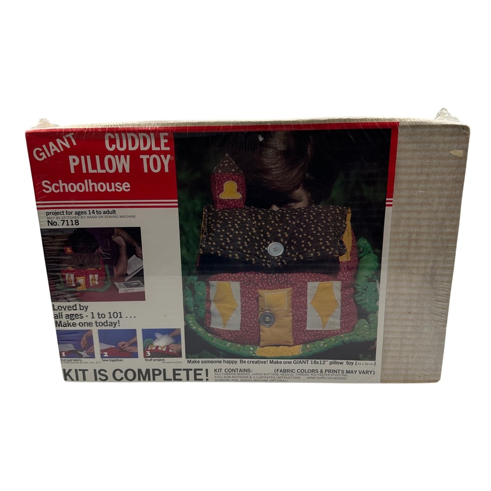Vintage‎ Giant Cuddle Pillow Toy Schoolhouse Sewing Craft Kit Ages 1-101